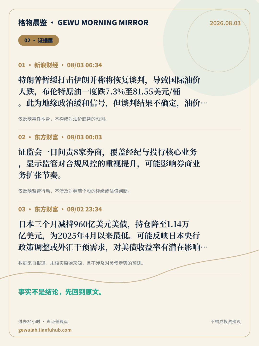 2026-08-03 格物晨鉴 证据层