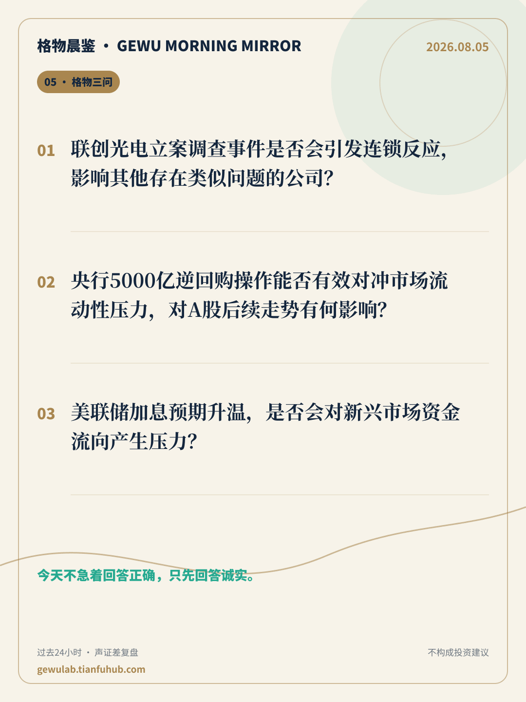 2026-08-05 格物晨鉴 格物三问