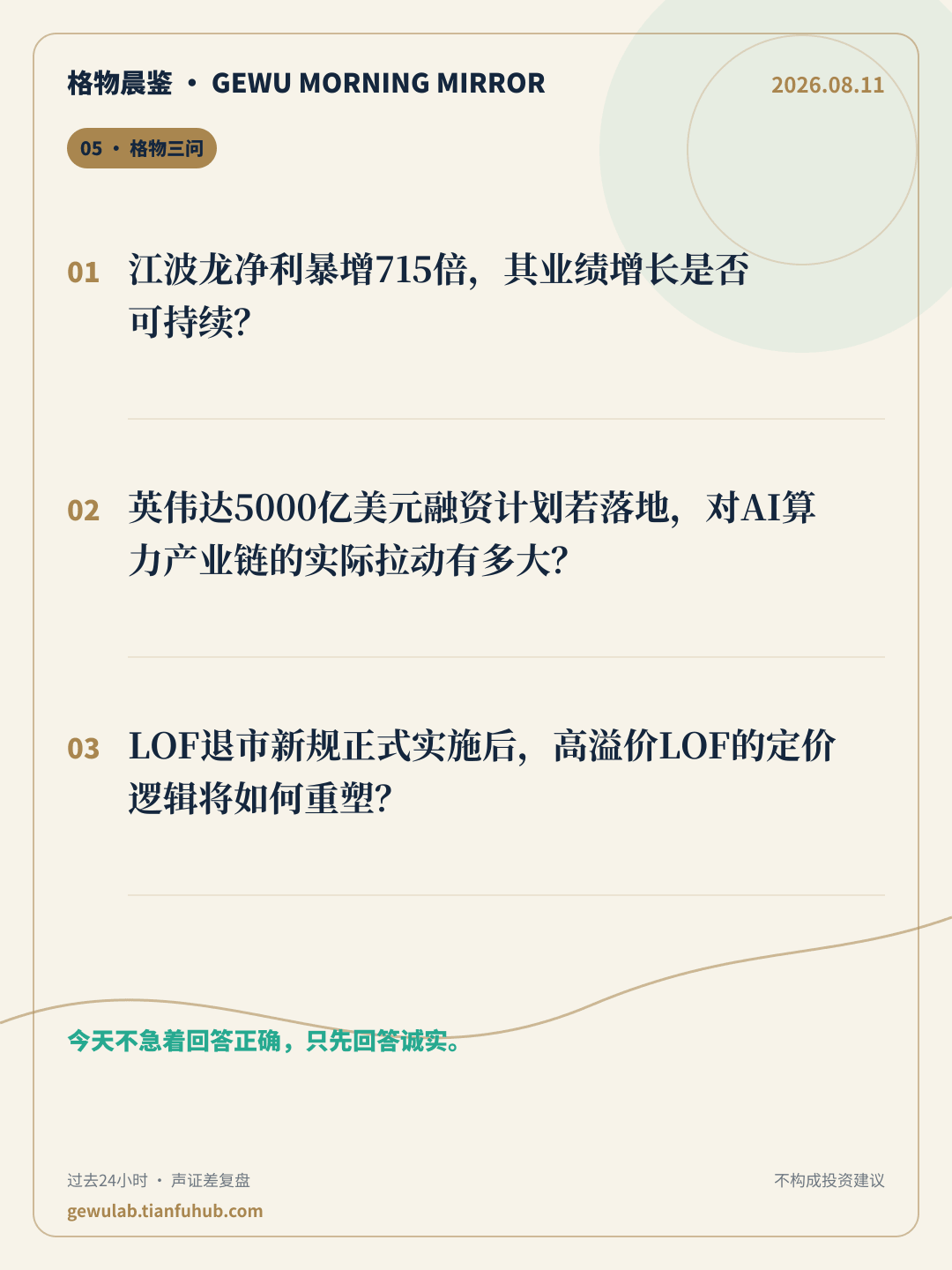 2026-08-11 格物晨鉴 格物三问