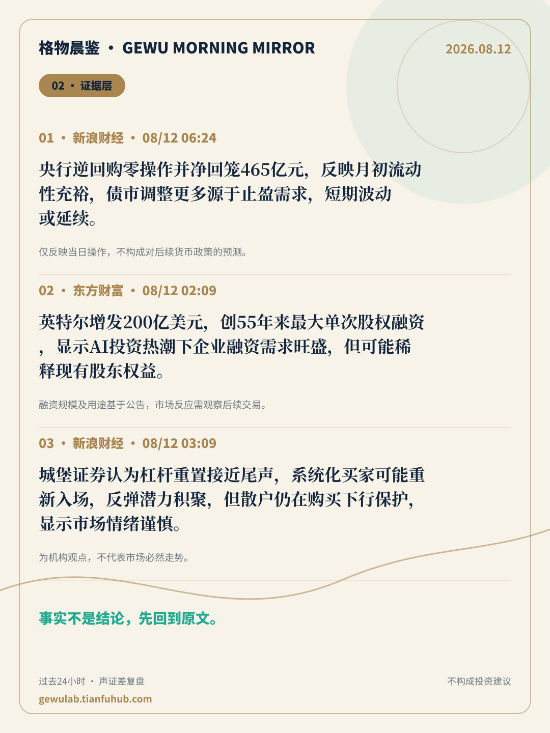2026-08-12 格物晨鉴 证据层