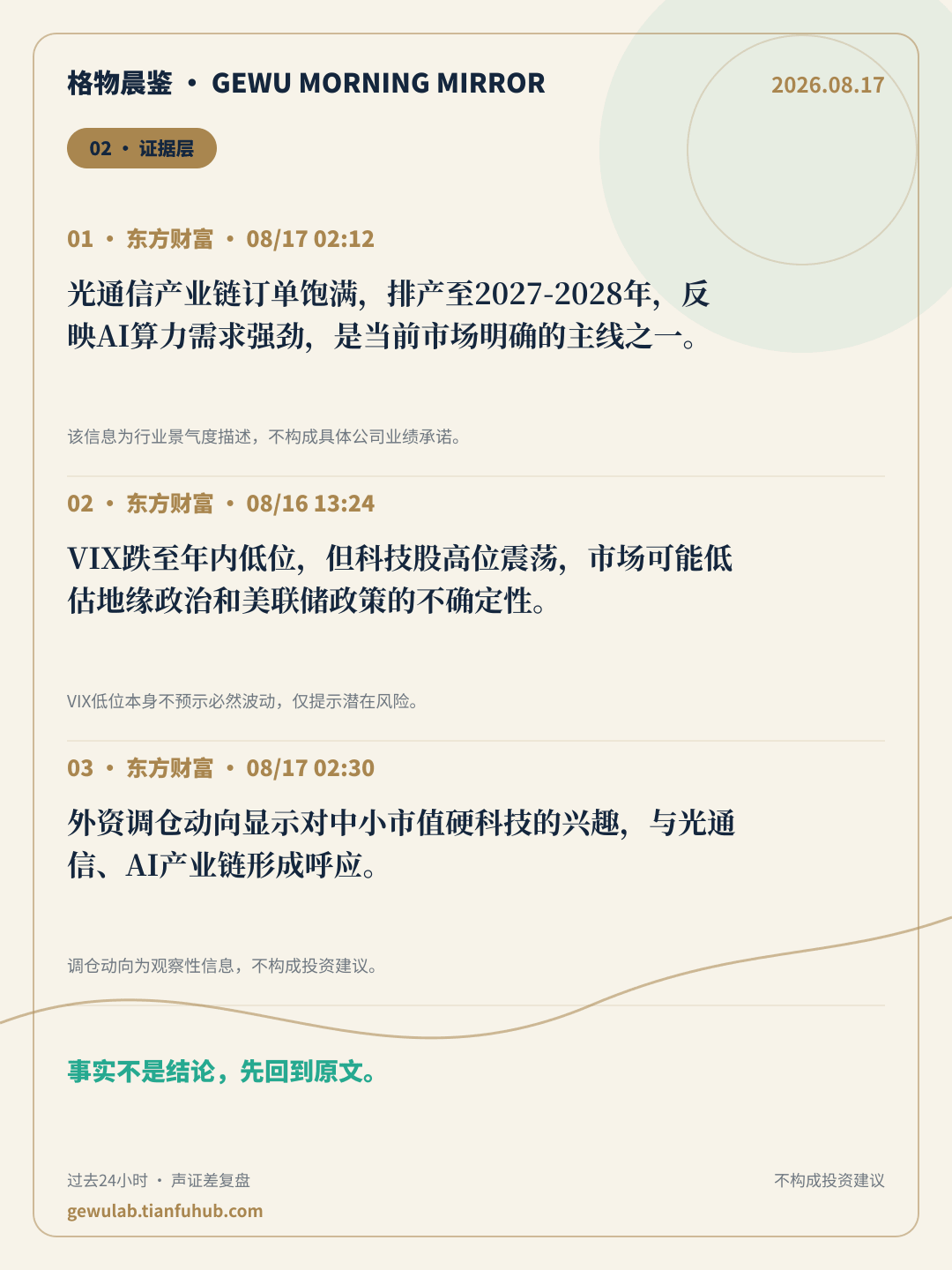 2026-08-17 格物晨鉴 证据层
