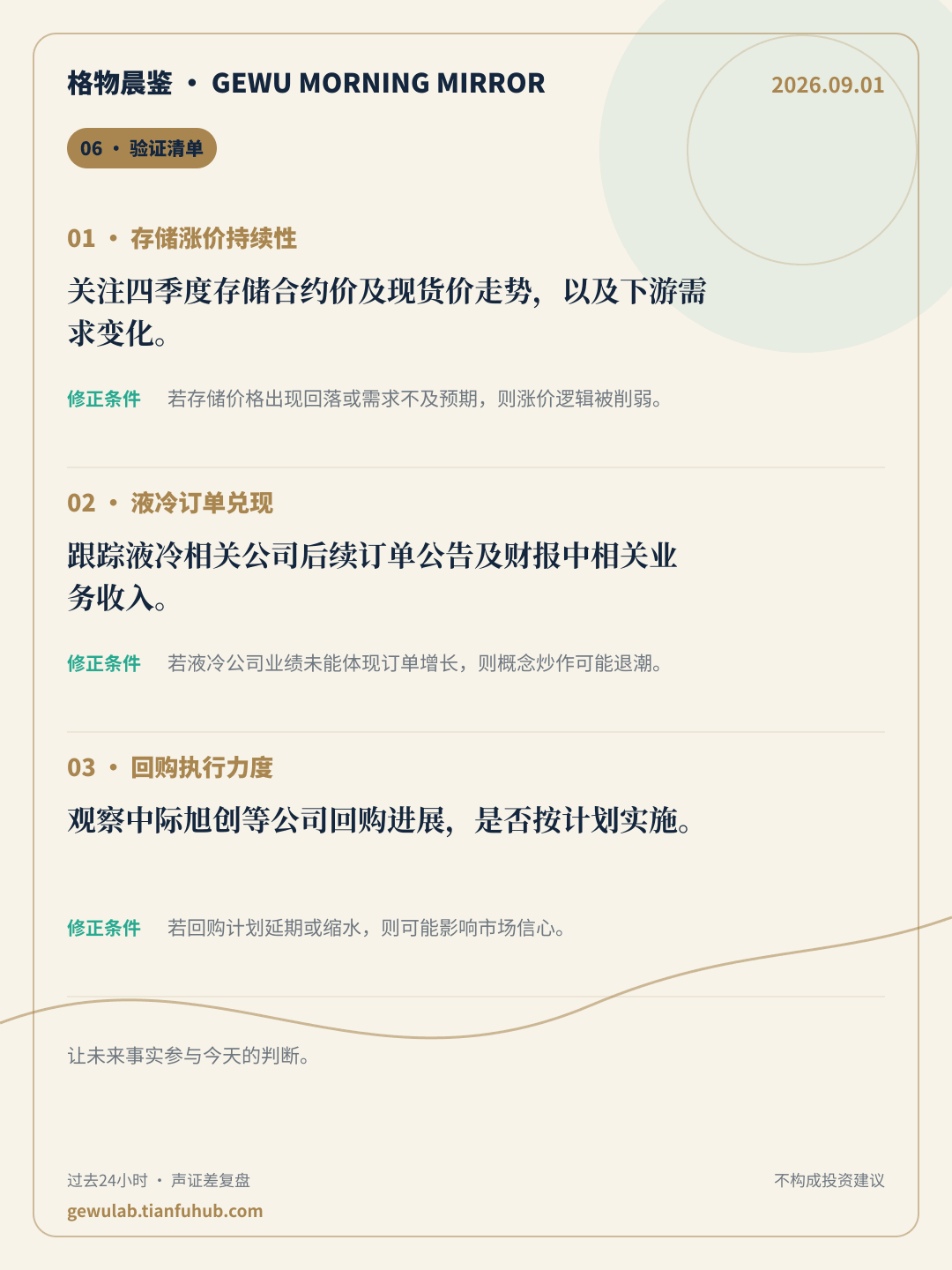 2026-09-01 格物晨鉴 验证清单