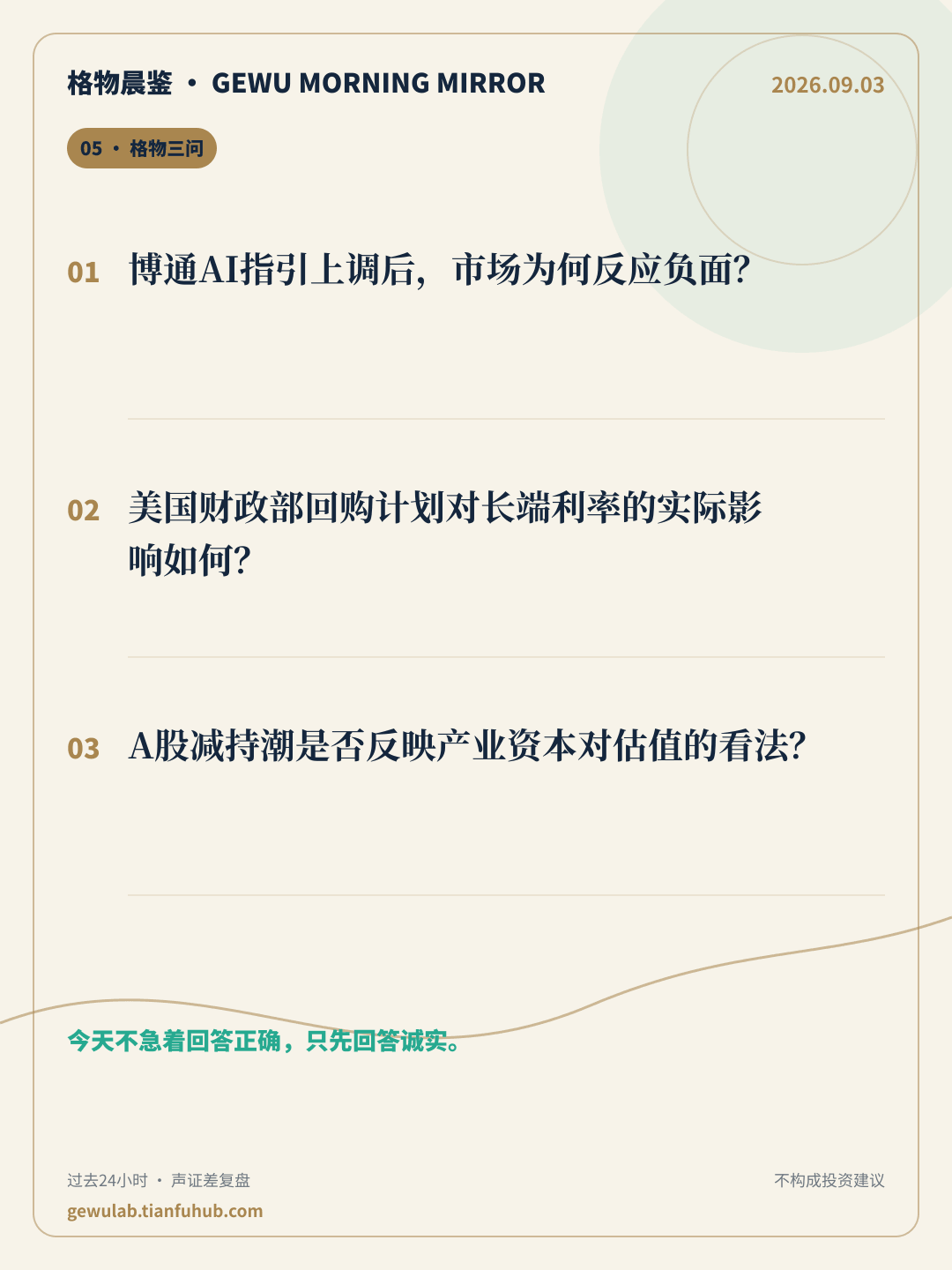 2026-09-03 格物晨鉴 格物三问