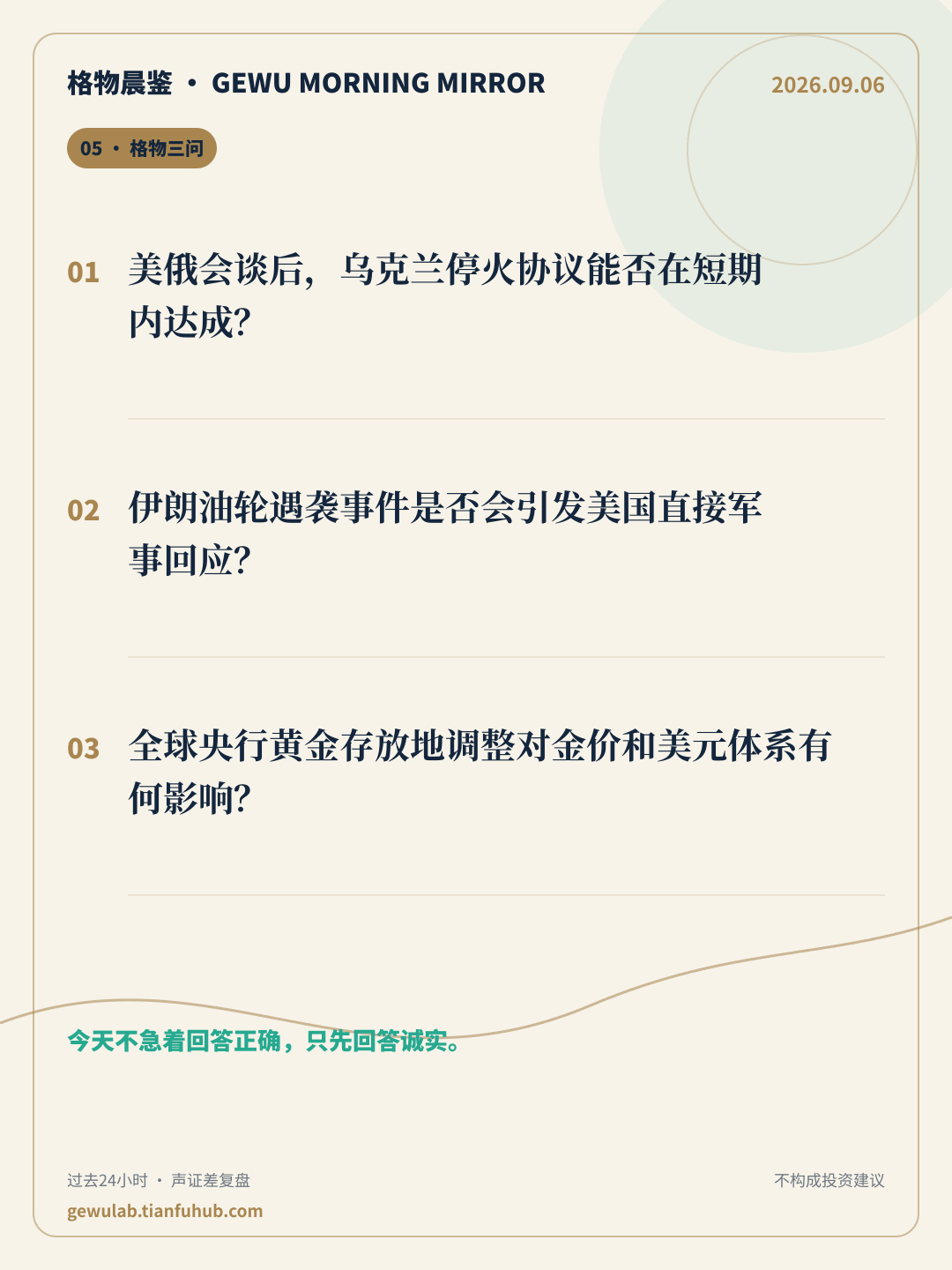 2026-09-06 格物晨鉴 格物三问