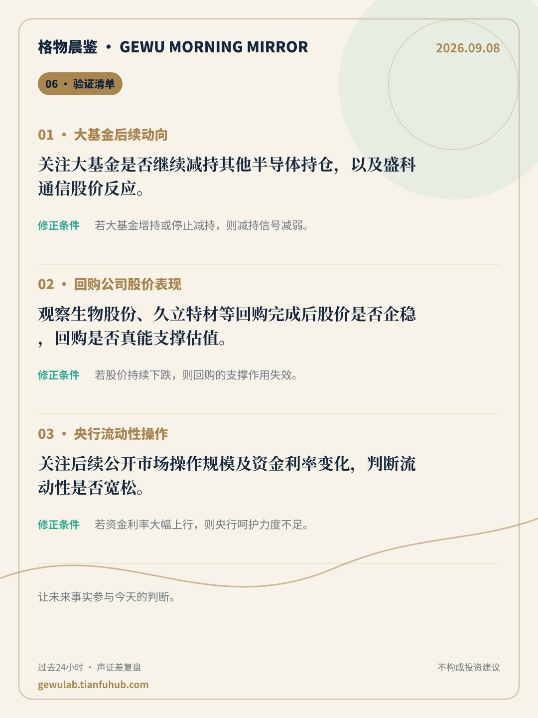 2026-09-08 格物晨鉴 验证清单